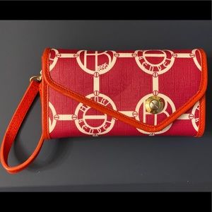 Henri Bendel Pink Logo Micro Wristlet